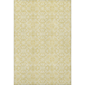 HomeRoots 10' Gold and Ivory Medallion Washable Area Rug with UV Protection - Durable, Stylish, Easy-Care Design! 665134