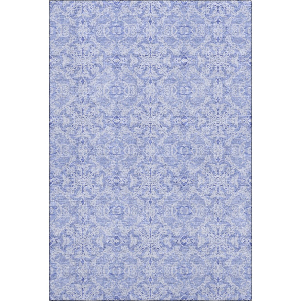 HomeRoots 9' X 12' Sky Blue & Ivory Medallion Area Rug - Washable, UV-Protected, Stylish & Durable Design! 665175