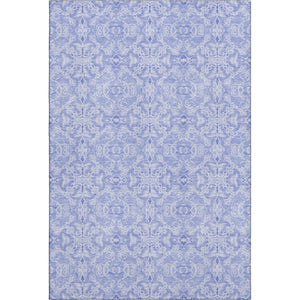HomeRoots 9' X 12' Sky Blue & Ivory Medallion Area Rug - Washable, UV-Protected, Stylish & Durable Design! 665175