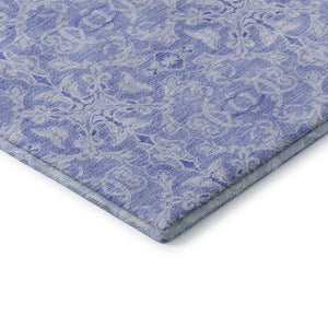 HomeRoots 9' X 12' Sky Blue & Ivory Medallion Area Rug - Washable, UV-Protected, Stylish & Durable Design! 665175