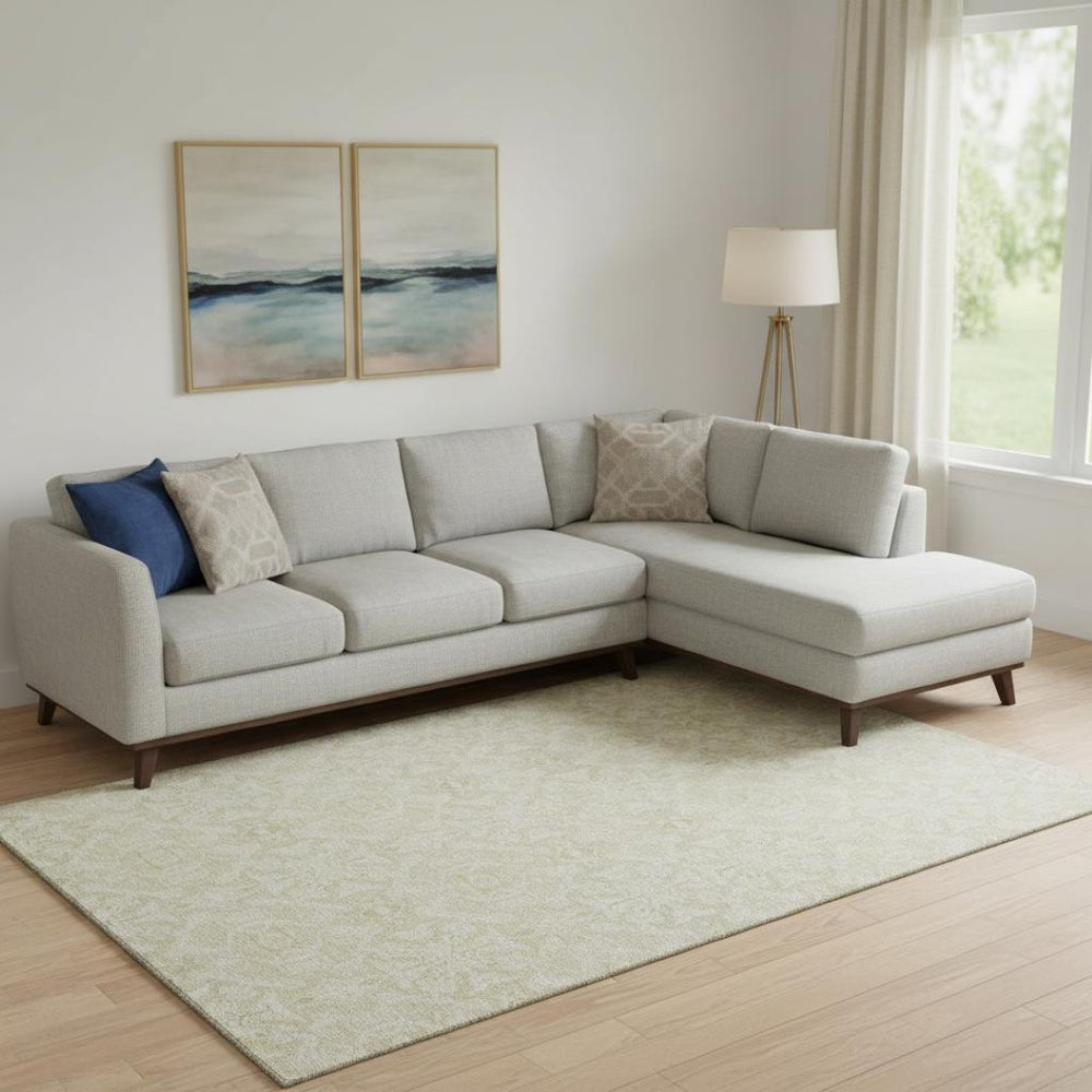 HomeRoots 8' X 10' Tan and Beige Medallion Washable Area Rug - Durable, Stain-Resistant, UV Protected Design 665180