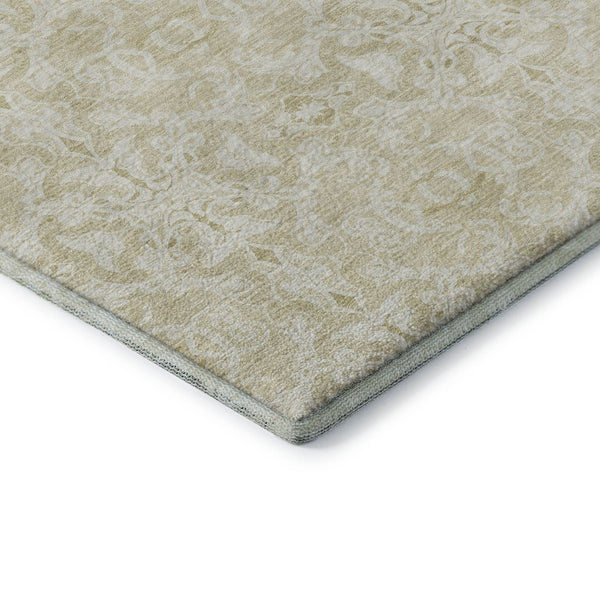 HomeRoots 9' X 12' Tan Beige Medallion Area Rug - Durable, Washable, UV Protected, Stain Resistant & Stylish 665181
