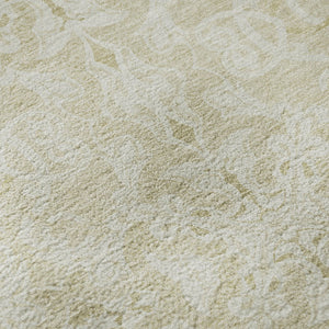 HomeRoots 9' X 12' Tan Beige Medallion Area Rug - Durable, Washable, UV Protected, Stain Resistant & Stylish 665181