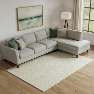 HomeRoots 10' X 14' Tan Medallion Area Rug - Stain Resistant, UV Protected, Durable for Family Spaces 665182