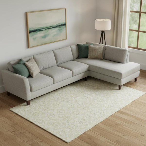 HomeRoots 10' X 14' Tan Medallion Area Rug - Stain Resistant, UV Protected, Durable for Family Spaces 665182