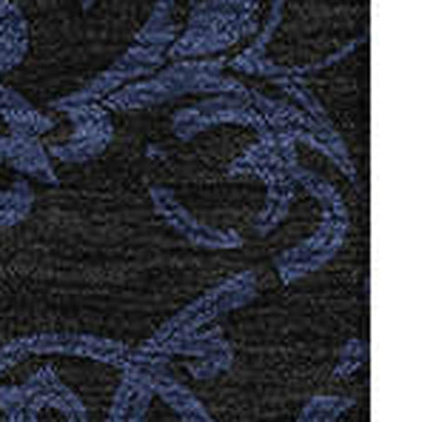 HomeRoots 8' X 10' Medallion Area Rug in Blue & Charcoal - Washable, UV-Protected, Durable for Family Homes 665192