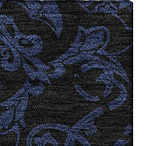 HomeRoots 10' X 14' Blue & Charcoal Medallion Area Rug - Washable, UV Protected, Stylish & Durable for Homes 665194