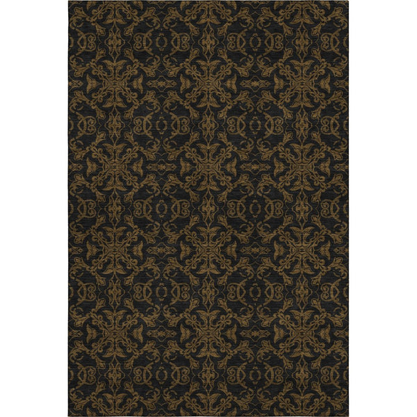 HomeRoots 5' X 8' Brown and Charcoal Medallion Area Rug - Washable, UV Protected, Stain Resistant for Homes 665196