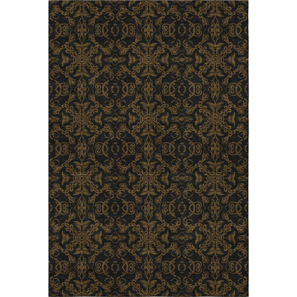 HomeRoots 5' X 8' Brown and Charcoal Medallion Area Rug - Washable, UV Protected, Stain Resistant for Homes 665196