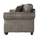 English Elm Leinster Faux Leather Upholstered Nailhead Sofa, Loveseat, and Chair Set