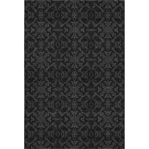 HomeRoots 9' X 12' Gray and Charcoal Medallion Area Rug – Durable, Washable, UV-Protected for High-Traffic Spaces 665205