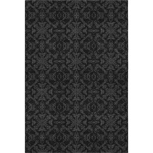 HomeRoots 9' X 12' Gray and Charcoal Medallion Area Rug – Durable, Washable, UV-Protected for High-Traffic Spaces 665205