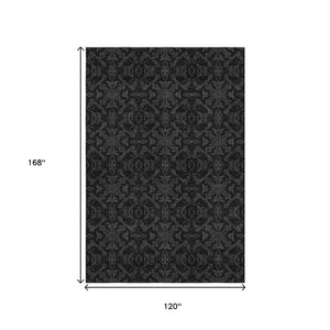 HomeRoots 10' X 14' Gray Medallion Washable Area Rug - Stylish, Durable, UV-Protected for Busy Homes & Pets 665206