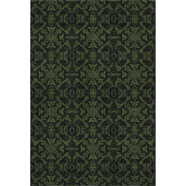 HomeRoots 10' Olive Green & Charcoal Medallion Area Rug - Washable, UV Protected, Perfect for Busy Homes! 665218