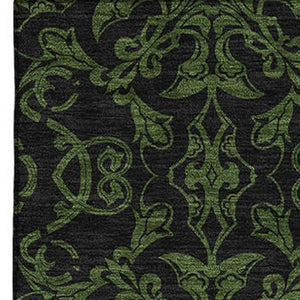 HomeRoots 10' Olive Green & Charcoal Medallion Area Rug - Washable, UV Protected, Perfect for Busy Homes! 665218
