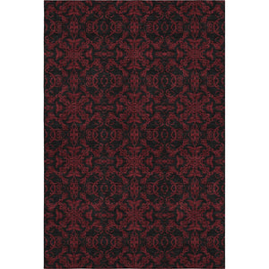 HomeRoots 8' X 10' Red and Black Medallion Area Rug - Durable, Washable with UV Protection for Everyday Living 665222