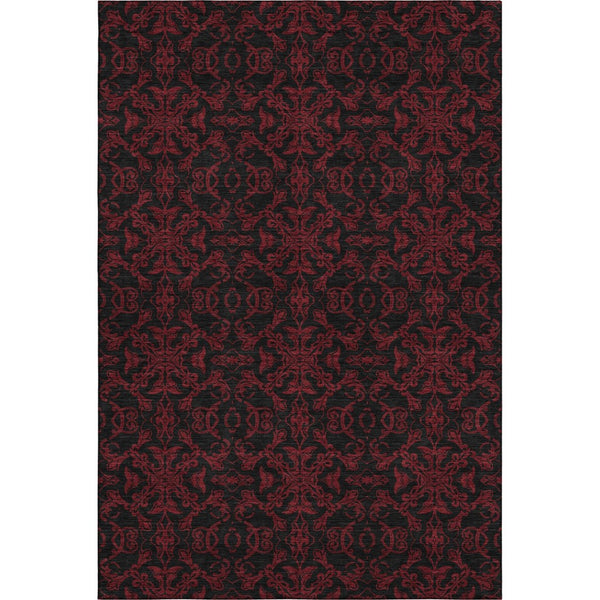 HomeRoots 10' Red and Black Medallion Washable Area Rug - Durable, UV Protected, Perfect for Busy Homes! 665224