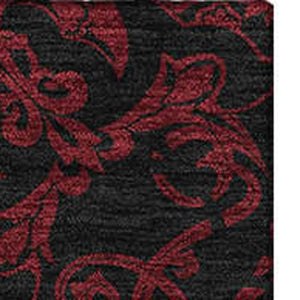 HomeRoots 10' Red and Black Medallion Washable Area Rug - Durable, UV Protected, Perfect for Busy Homes! 665224