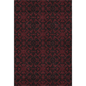 HomeRoots 10' Red and Black Medallion Washable Area Rug - Durable, UV Protected, Perfect for Busy Homes! 665224