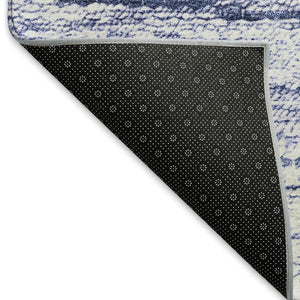 HomeRoots 10' Blue and Ivory Ombre Washable Area Rug - Durable, Stylish, UV Protected for High-Traffic Spaces 665236