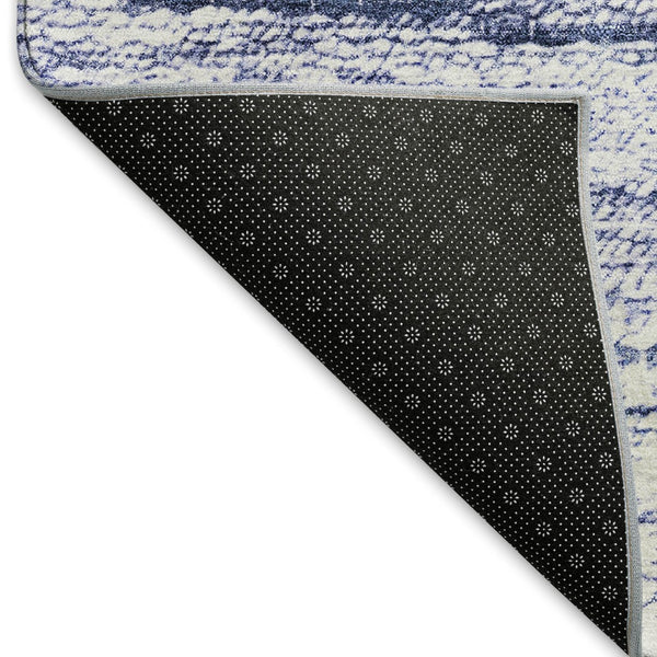 HomeRoots 10' Blue and Ivory Ombre Washable Area Rug - Durable, Stylish, UV Protected for High-Traffic Spaces 665236