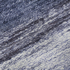 HomeRoots 10' Blue and Ivory Ombre Washable Area Rug - Durable, Stylish, UV Protected for High-Traffic Spaces 665236