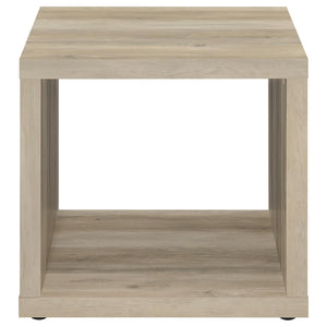 English Elm Flint Rustic Distressed Pine Square End Table - Minimalist Design, Durable Melamine Finish, Versatile Decor B062P299840