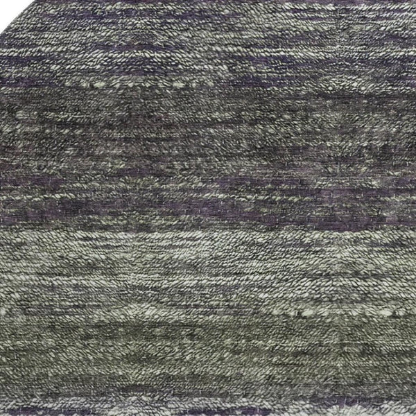 HomeRoots 8' Ombre Round Rug in Green, Purple & Ivory - Washable, UV Protected, Stylish & Durable for Homes 665251