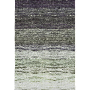 HomeRoots 9' X 12' Ombre Area Rug in Green, Purple & Ivory - Washable, UV-Protected, Kid & Pet-Friendly Design 665253