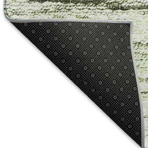 HomeRoots 9' X 12' Ombre Area Rug in Green, Purple & Ivory - Washable, UV-Protected, Kid & Pet-Friendly Design 665253