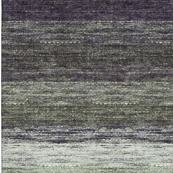 HomeRoots 9' X 12' Ombre Area Rug in Green, Purple & Ivory - Washable, UV-Protected, Kid & Pet-Friendly Design 665253