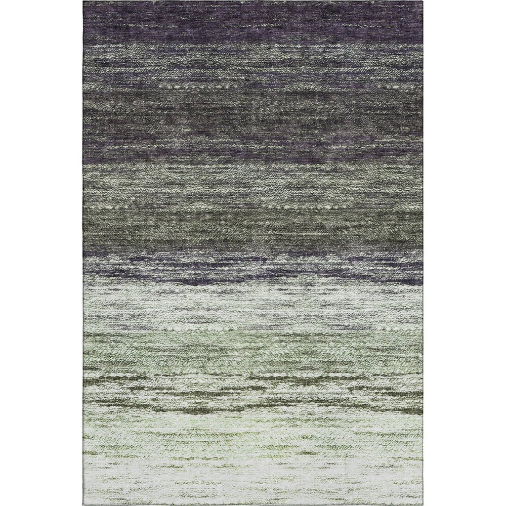 HomeRoots 10' X 14' Ombre Area Rug in Green, Purple & Ivory - Washable, UV-Protected, Modern Style for Homes 665254