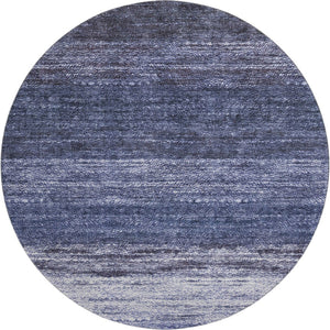 HomeRoots 8' Blue Ivory and Beige Abstract Washable Round Rug - UV Protected, Stain Resistant, Modern Style 665257