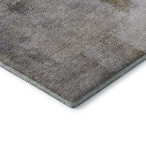 HomeRoots 8' Blue Ivory and Beige Abstract Washable Round Rug - UV Protected, Stain Resistant, Modern Style 665257