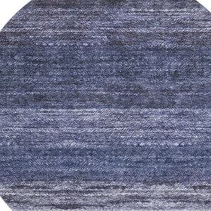 HomeRoots 8' Blue Ivory and Beige Abstract Washable Round Rug - UV Protected, Stain Resistant, Modern Style 665257
