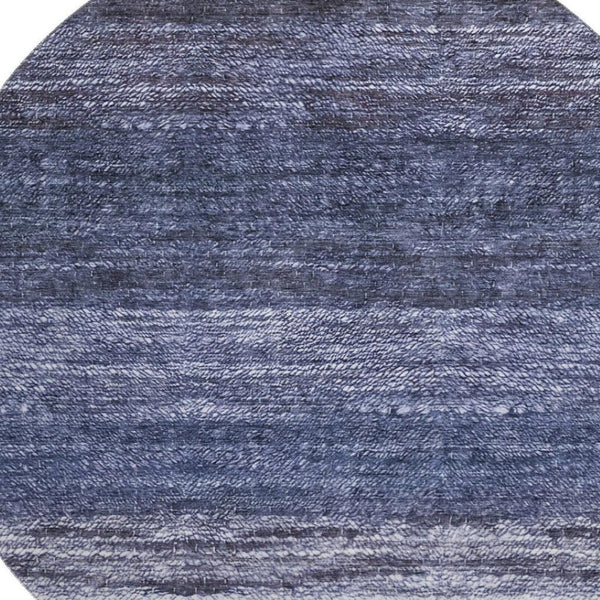 HomeRoots 8' Blue Ivory and Beige Abstract Washable Round Rug - UV Protected, Stain Resistant, Modern Style 665257