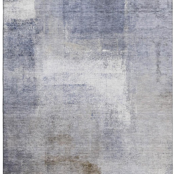 HomeRoots 9' X 12' Blue Ivory Beige Abstract Area Rug - Washable, UV Resistant, Durable & Stylish Home Décor 665259