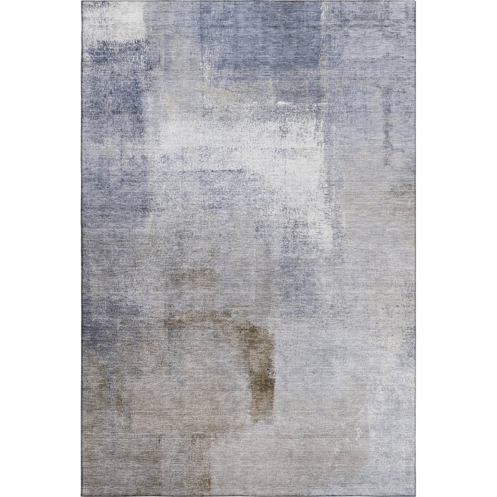 HomeRoots 10' X 14' Blue Ivory Beige Abstract Area Rug - Washable, UV Protected, Stylish & Durable for Homes 665260