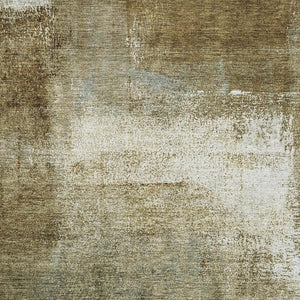 HomeRoots 9' X 12' Modern Brown Beige Ivory Abstract Washable Area Rug with UV Protection for High-Traffic Spaces 665265