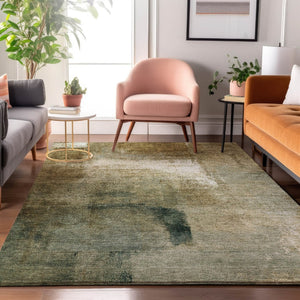 HomeRoots 10' X 14' Brown Beige Ivory Abstract Area Rug - Washable, UV Protected, Family-Friendly Style! 665266