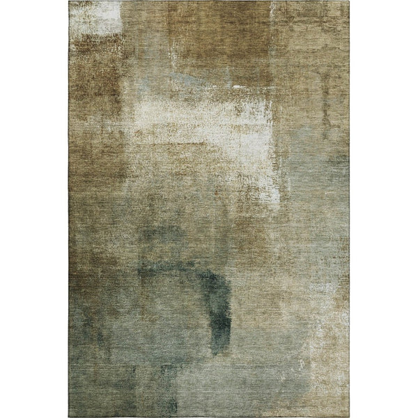 HomeRoots 10' X 14' Brown Beige Ivory Abstract Area Rug - Washable, UV Protected, Family-Friendly Style! 665266