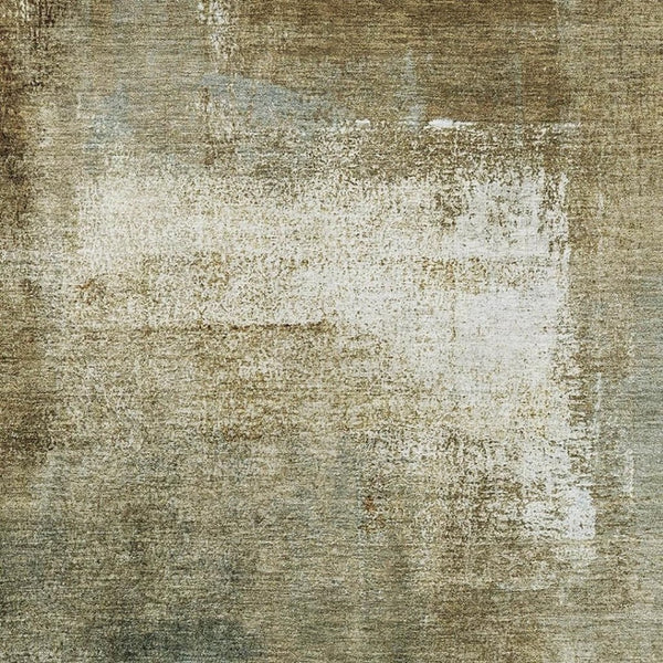 HomeRoots 10' X 14' Brown Beige Ivory Abstract Area Rug - Washable, UV Protected, Family-Friendly Style! 665266
