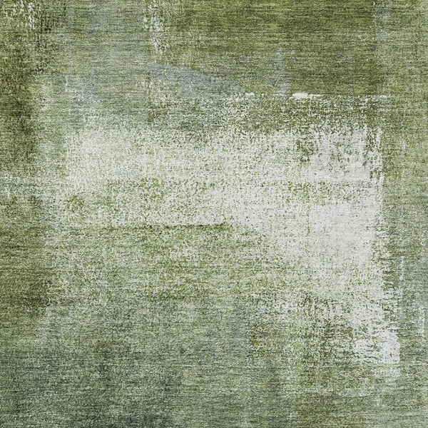 HomeRoots 5' X 8' Green and Ivory Abstract Area Rug - Washable, UV Protected, Durable Design for Any Space 665274
