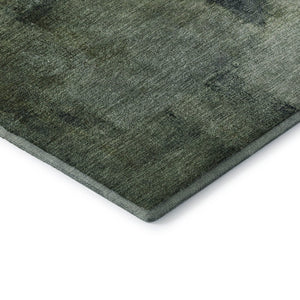 HomeRoots 10' X 14' Green And Ivory Abstract Area Rug - Washable, UV Protected, Ideal for Busy Homes & Decor 665278