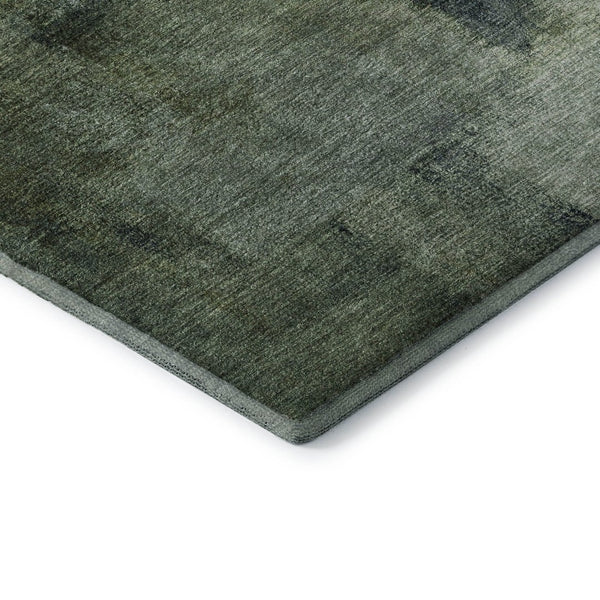 HomeRoots 10' X 14' Green And Ivory Abstract Area Rug - Washable, UV Protected, Ideal for Busy Homes & Decor 665278