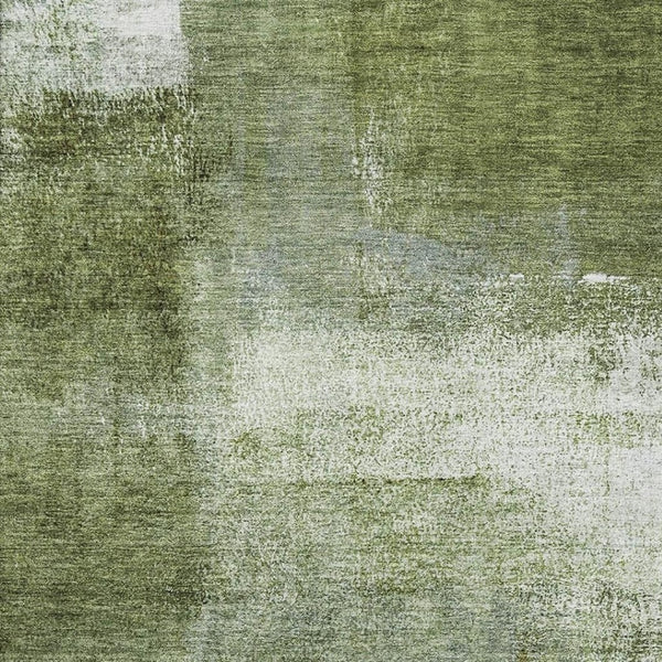 HomeRoots 10' X 14' Green And Ivory Abstract Area Rug - Washable, UV Protected, Ideal for Busy Homes & Decor 665278