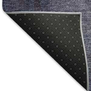 HomeRoots 9' X 12' Navy Blue and Ivory Abstract Area Rug - Washable, UV Protected, Durable & Stylish Design 665283