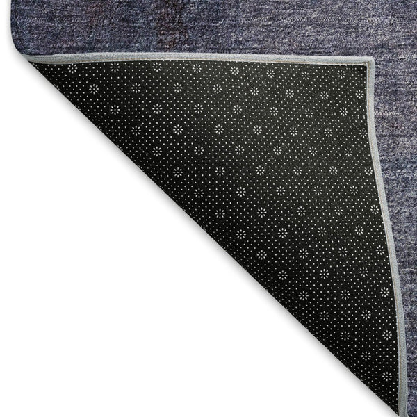 HomeRoots 9' X 12' Navy Blue and Ivory Abstract Area Rug - Washable, UV Protected, Durable & Stylish Design 665283