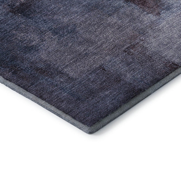 HomeRoots 9' X 12' Navy Blue and Ivory Abstract Area Rug - Washable, UV Protected, Durable & Stylish Design 665283
