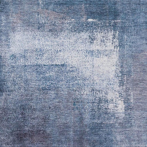HomeRoots 9' X 12' Navy Blue and Ivory Abstract Area Rug - Washable, UV Protected, Durable & Stylish Design 665283